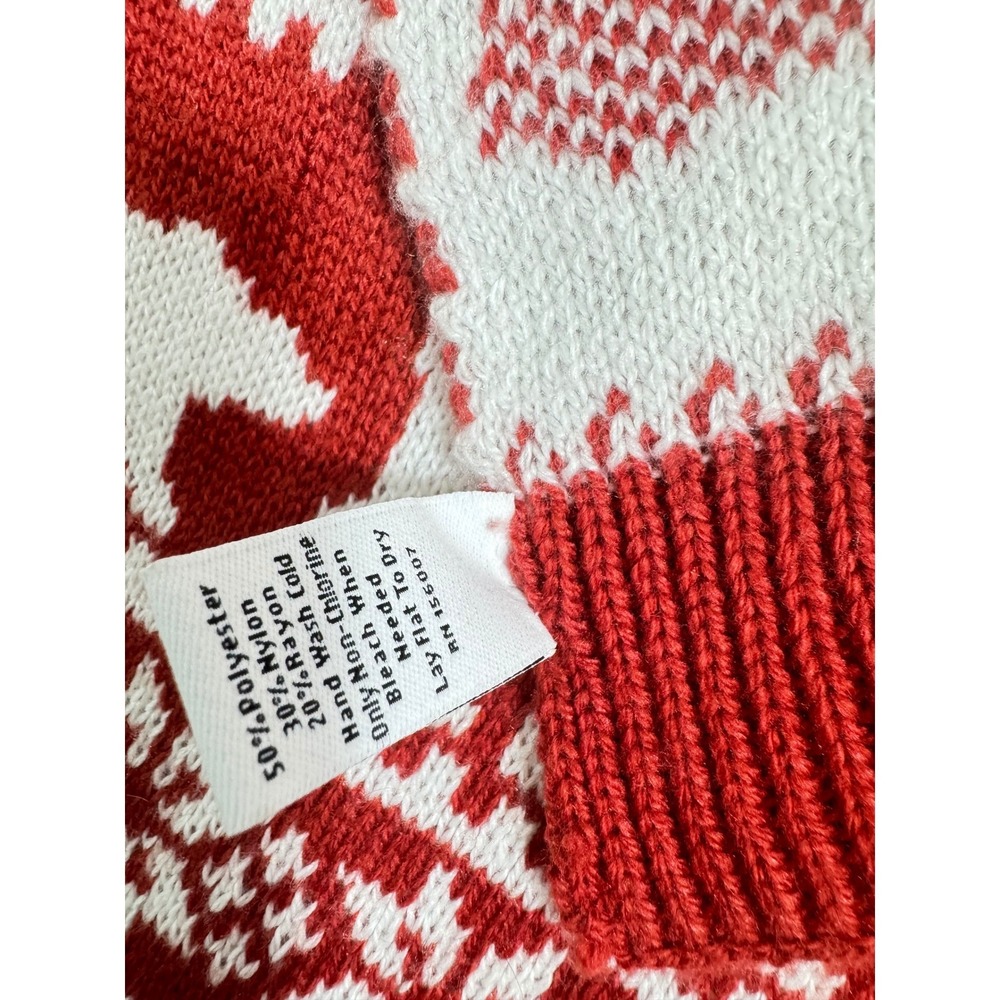 Vera Bradley Red White Bear Snowflake Knit Scarf Holiday Winter - Picture 3 of 4